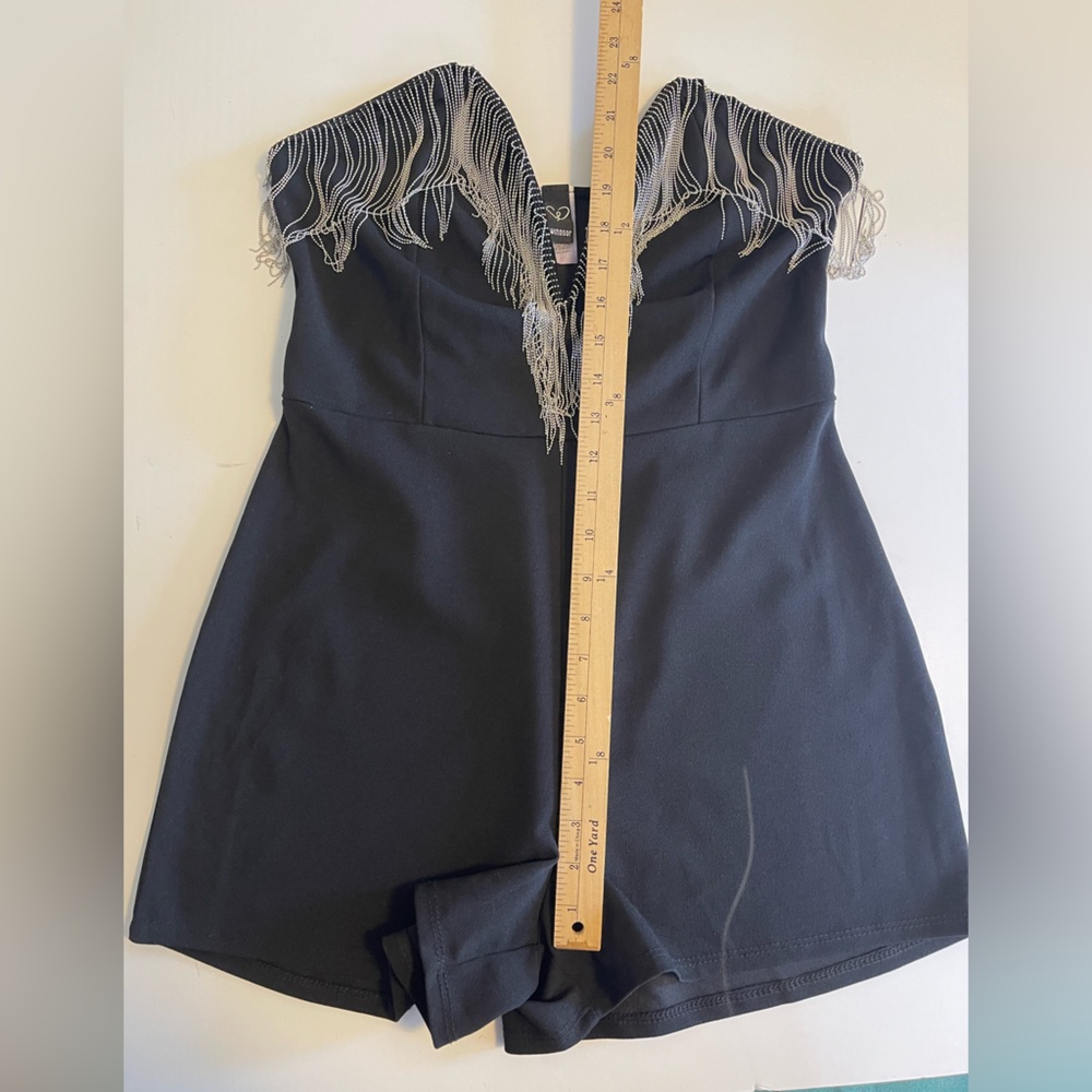 Windsor After Dark Fab Chain Plunging Neckline Strapless Romper Large - Picture 6 of 12